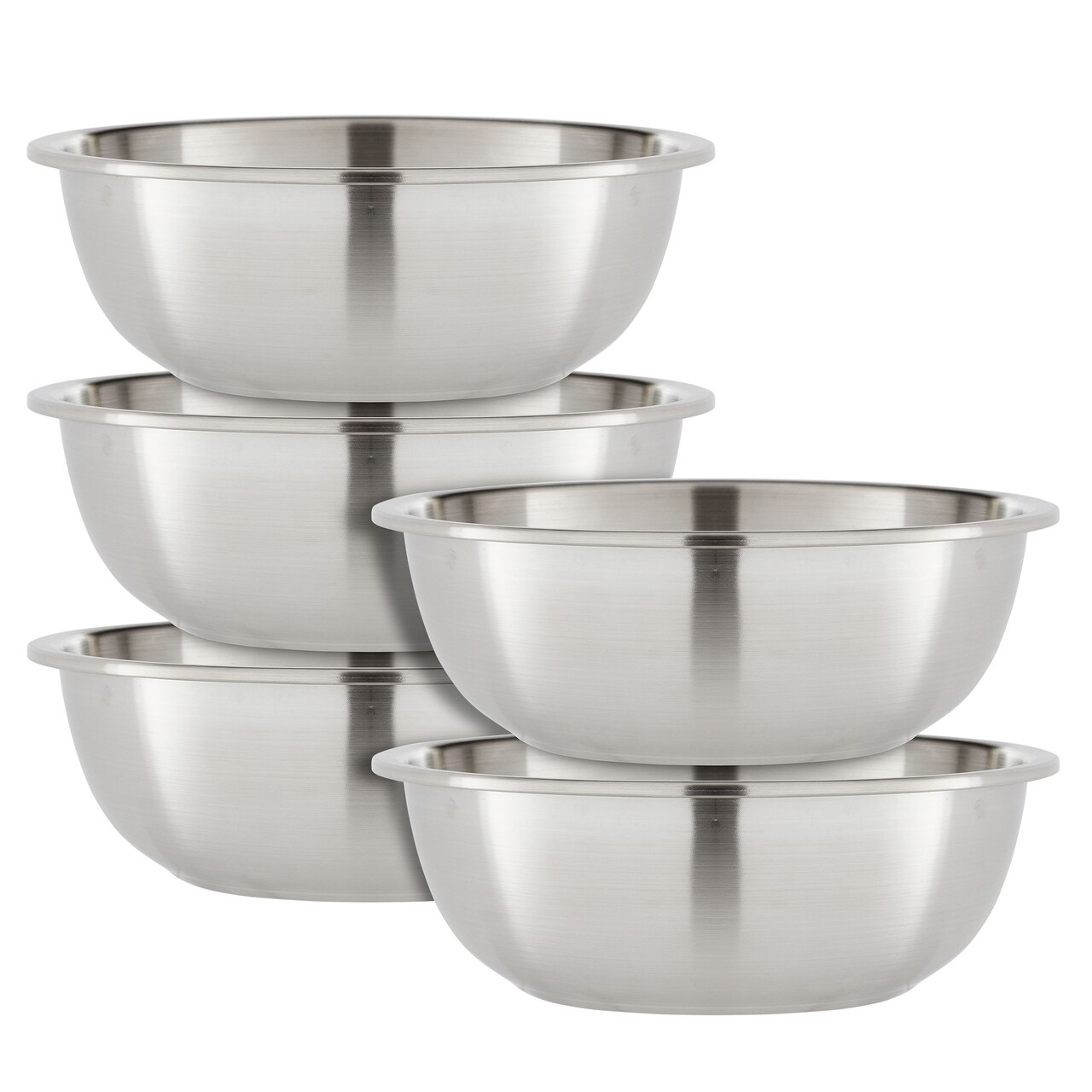 Okuna Outpost 5 Piece Stainless Steel Mixing Bowls for Kitchen, 1.5 Quarts, Ideal use for Cooking, Mixing Ingredients, Marinating, Tossing Salads, Preparing Dough